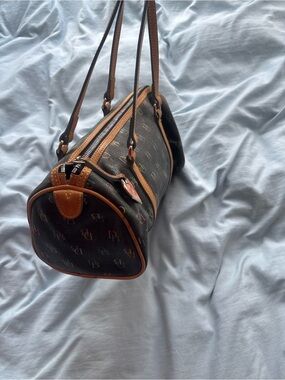 Dooney & Bourke Multicolor DB Logo mini barrel/Duffel with Brown Trim